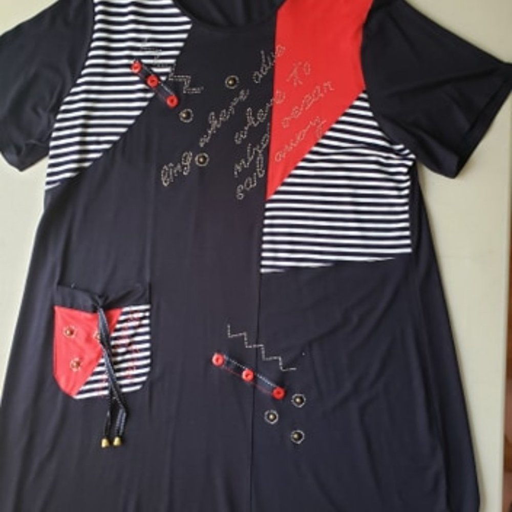 GIVENCE  Navy Blue Tunic XXL